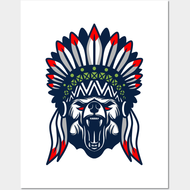 Bear native american Wall Art by Tuye Project